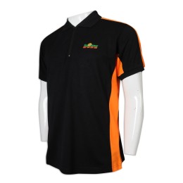 P1223 自訂Polo恤 撞色袖 拉錬 翻領 拼色 旅遊公司 旅行社 導遊制服 Polo恤製造商   黑色 P1223 自訂Polo恤 撞色袖 拉錬 翻領 拼色 旅遊公司 旅行社 導遊制服 Polo恤製造商   黑色